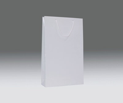 Biele tašky - lesklé lamino 26x16x7 cm