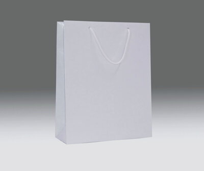 Biela taška - lesklé lamino 30x24x9 cm