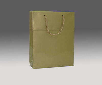 Zlatá matná taška s manžetou 30x24x9 cm