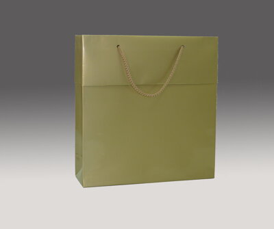 Zlatá matná taška s manžetou 25x25x8 cm