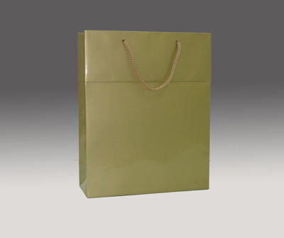 Zlatá matná taška s manžetou 36x32x10 cm