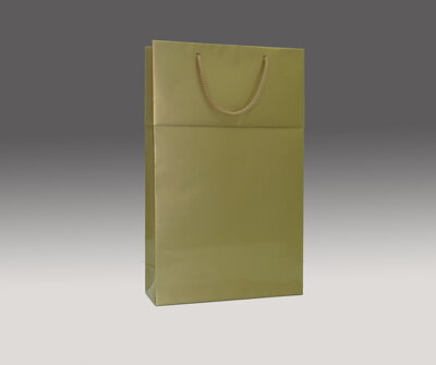 Zlatá matná taška s manžetou 39x24x9 cm