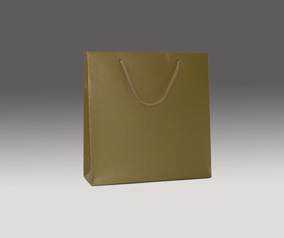 Zlatá matná taška 25x25x8 cm