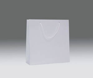 Biela taška - lesklé lamino 25x25x8 cm