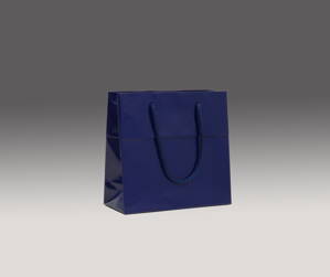 Modrá taška - lesklé lamino 16x16x7 cm