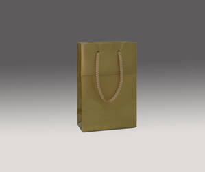 Zlatá matná taška s manžetou 17x11x5 cm