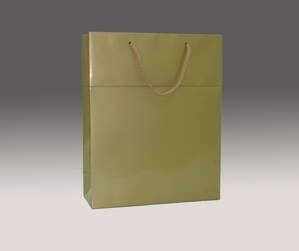 Zlatá matná taška s manžetou 45x34x12 cm